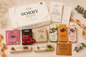 Luxury Moodbox gift box with Belgian chocolates, gourmet treats and personalized message card